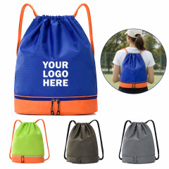 Drawstring Cinch Backpack with Shoe Compartment