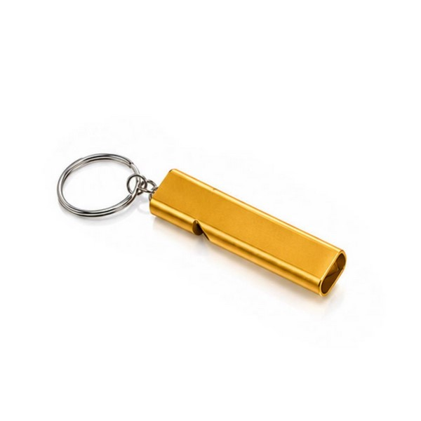 Dual Tube Aluminum Whistle Keychain