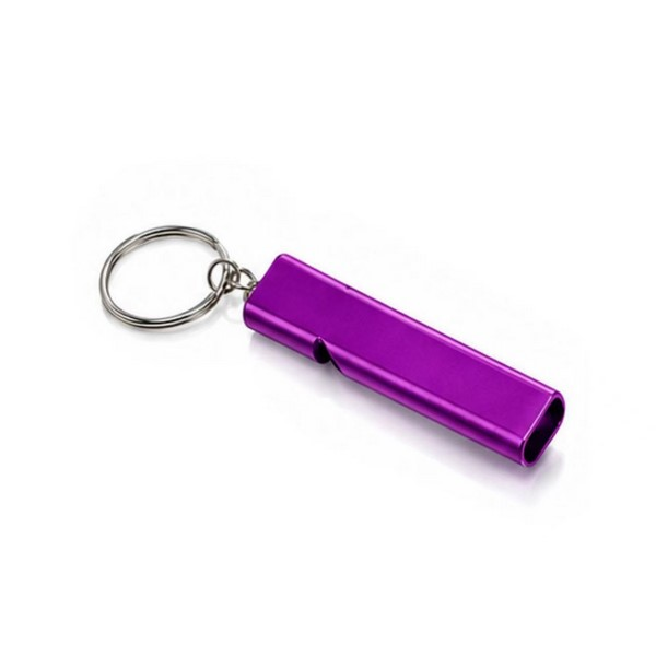Dual Tube Aluminum Whistle Keychain