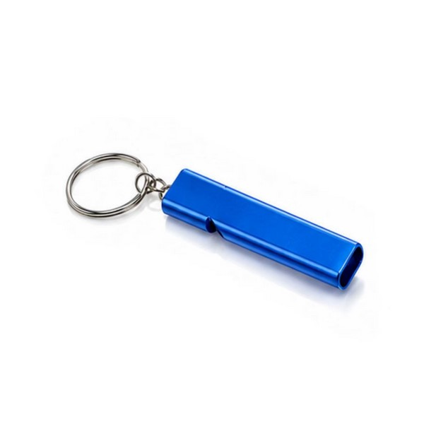 Dual Tube Aluminum Whistle Keychain