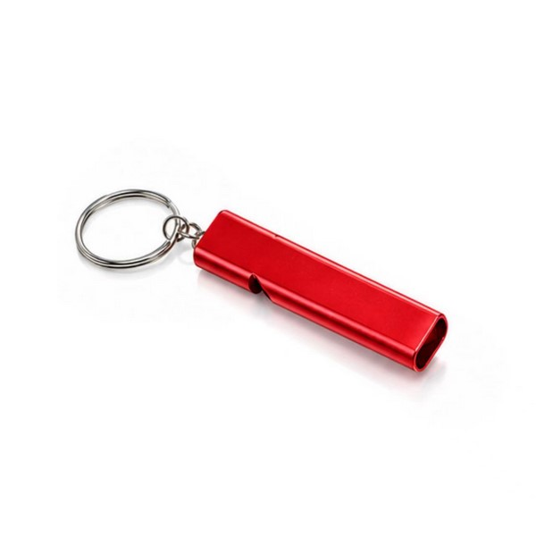Dual Tube Aluminum Whistle Keychain
