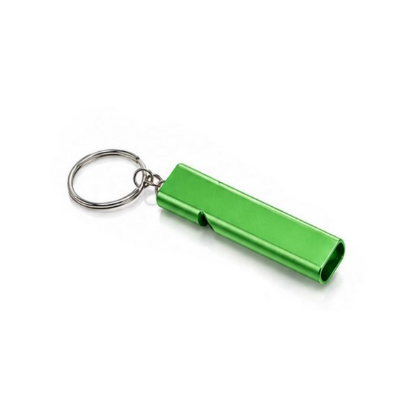 Dual Tube Aluminum Whistle Keychain