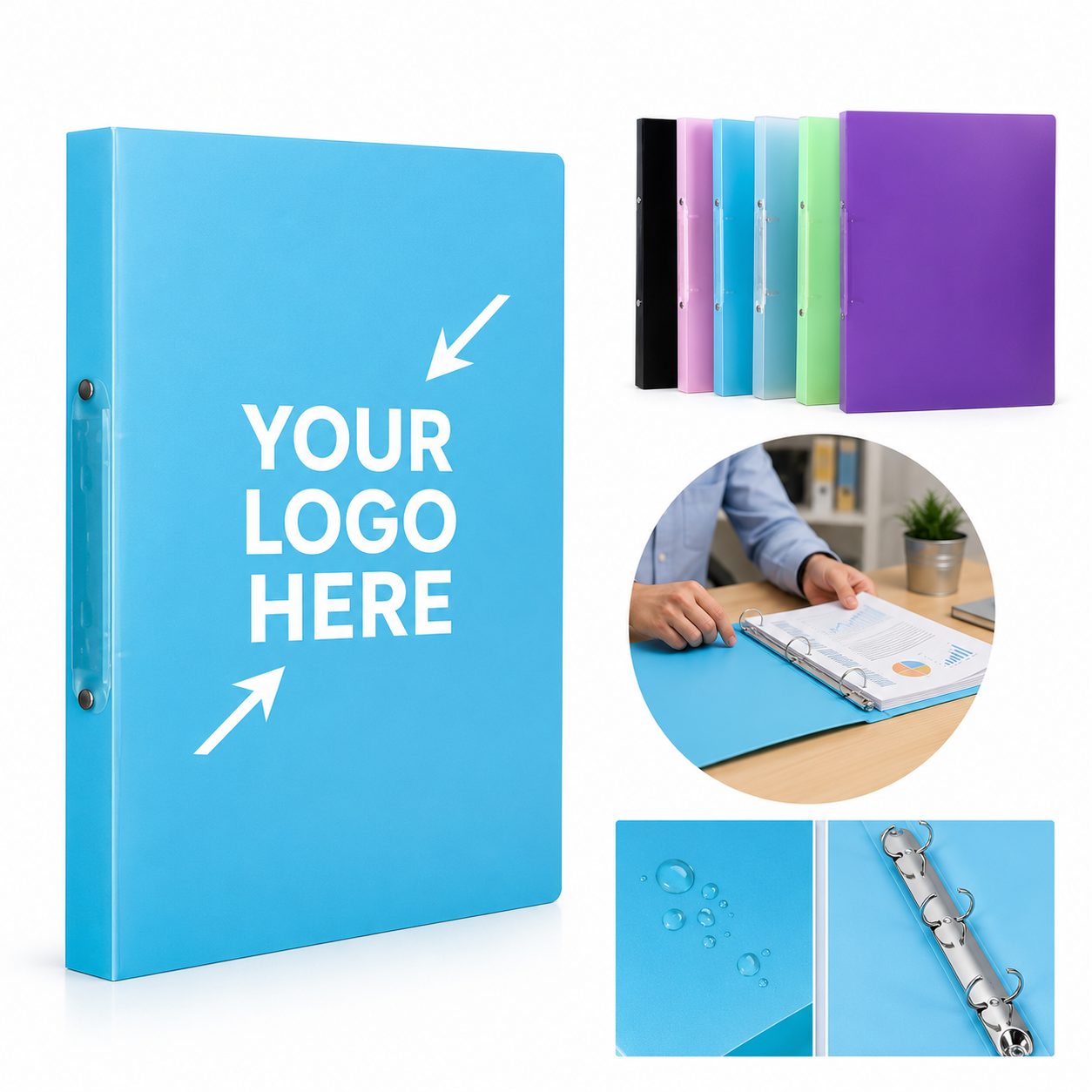 Durable PP Three-Ring Document Binder