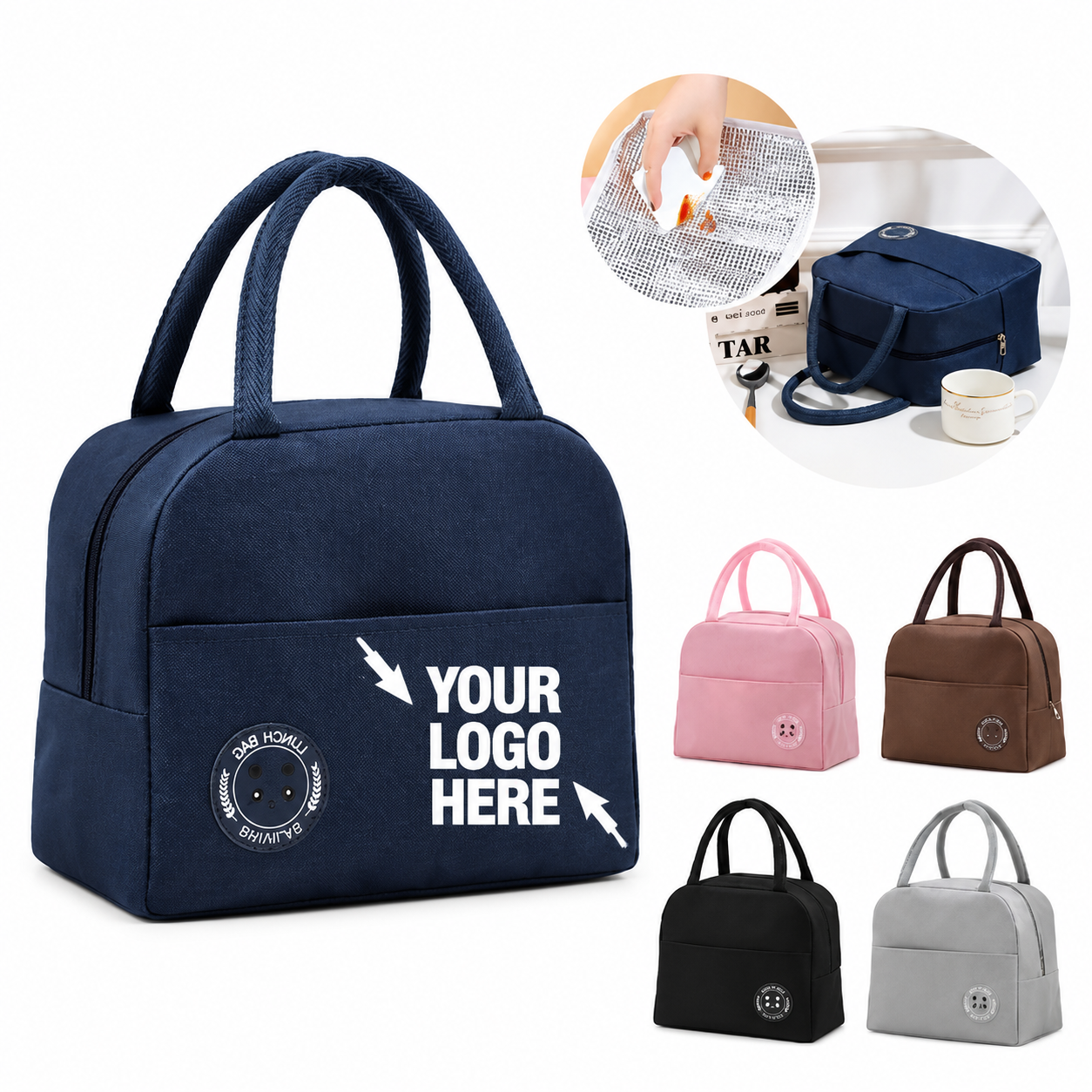 Foldable Insulated Lunch Cooler Tote Bag