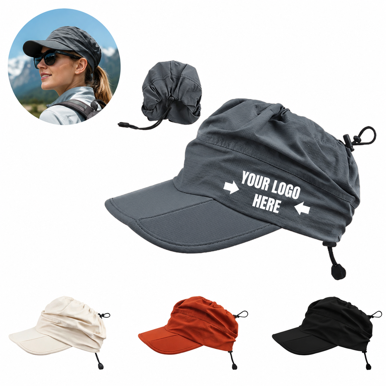 Foldable Quick Dry Lightweight Visor Cap for Outdoor Activities