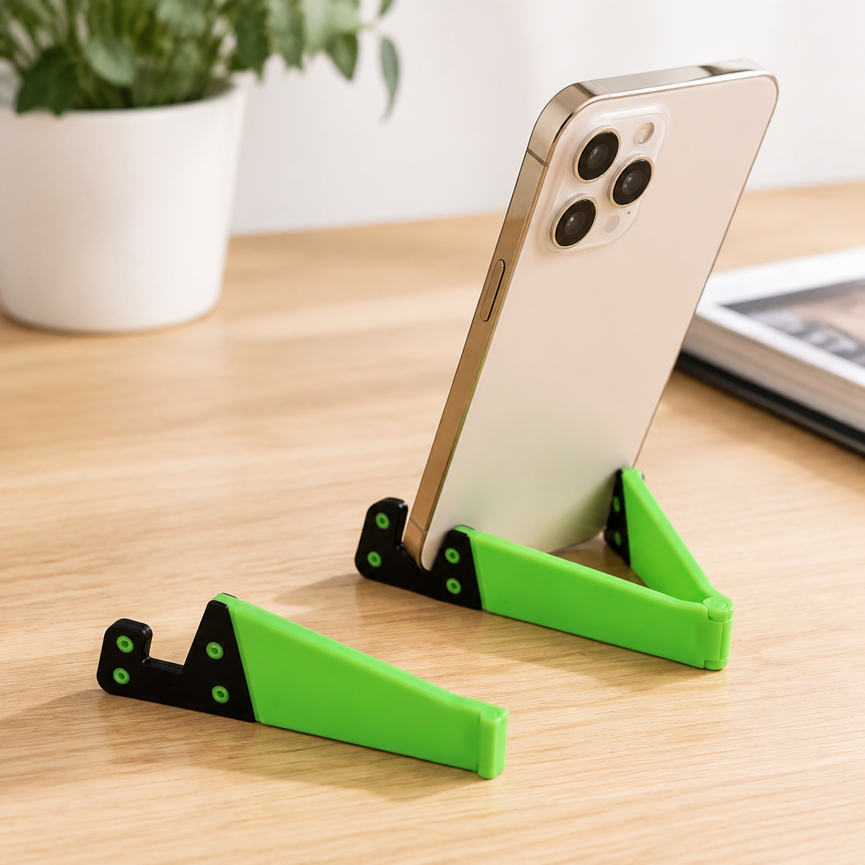 Foldable V-Shaped Mobile Phone Stand