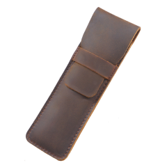 Genuine Cowhide Leather Pencil Holder Case