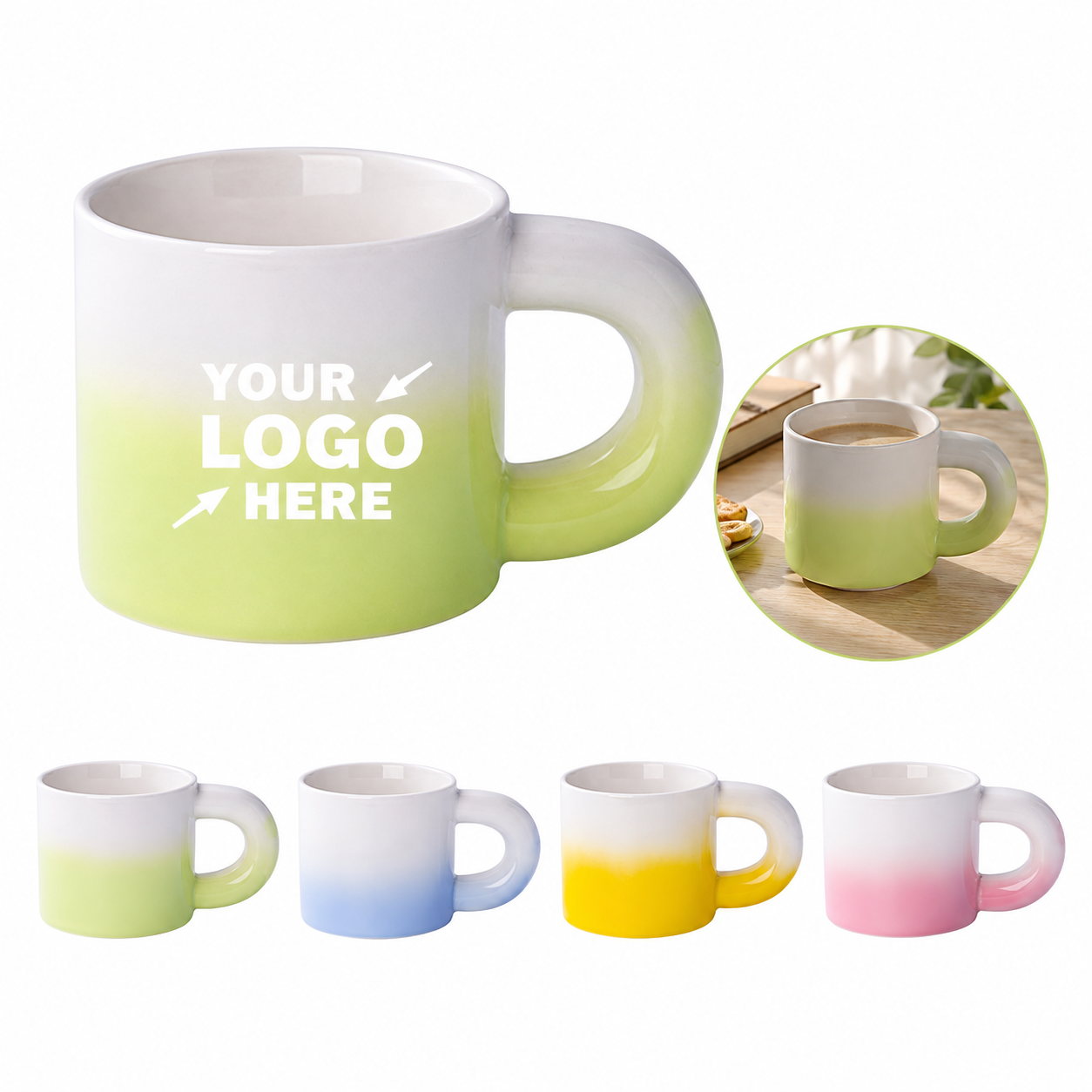Gradient Glazed Ceramic Coffee Mug