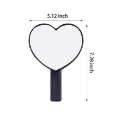Heart-Shaped Plastic Handheld Travel Mirror