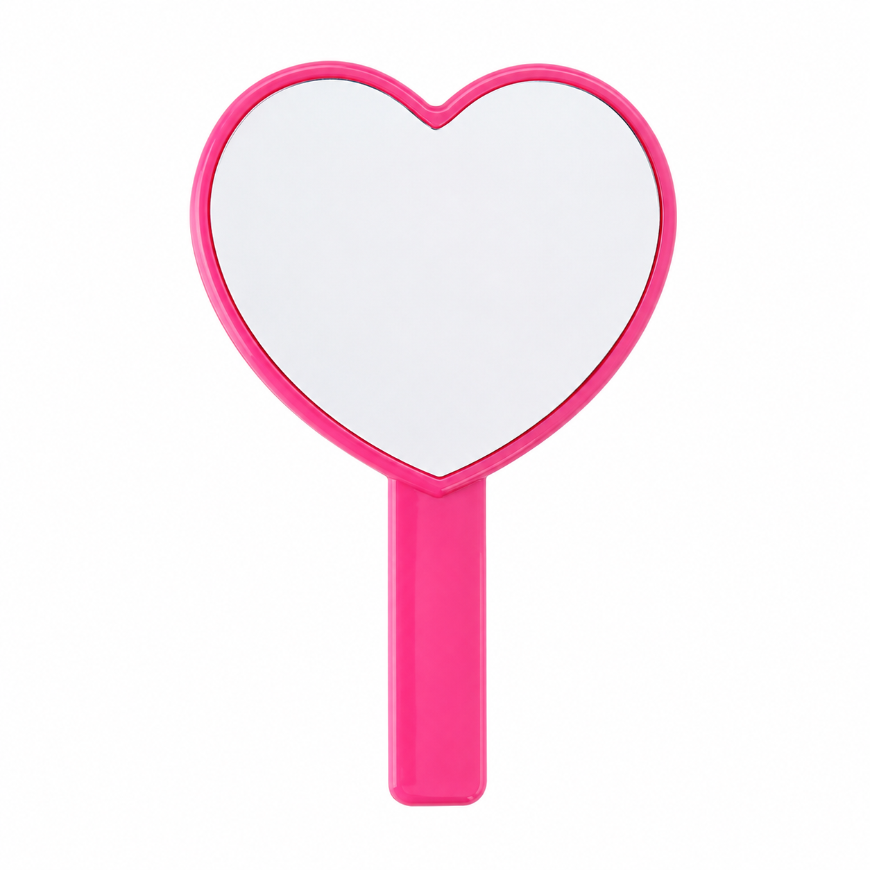 Heart-Shaped Plastic Handheld Travel Mirror