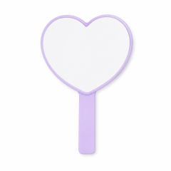 Heart-Shaped Plastic Handheld Travel Mirror
