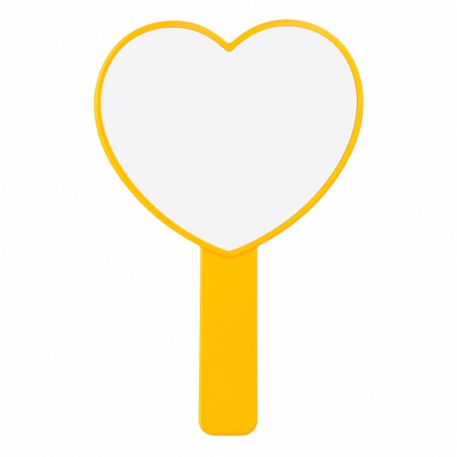 Heart-Shaped Plastic Handheld Travel Mirror