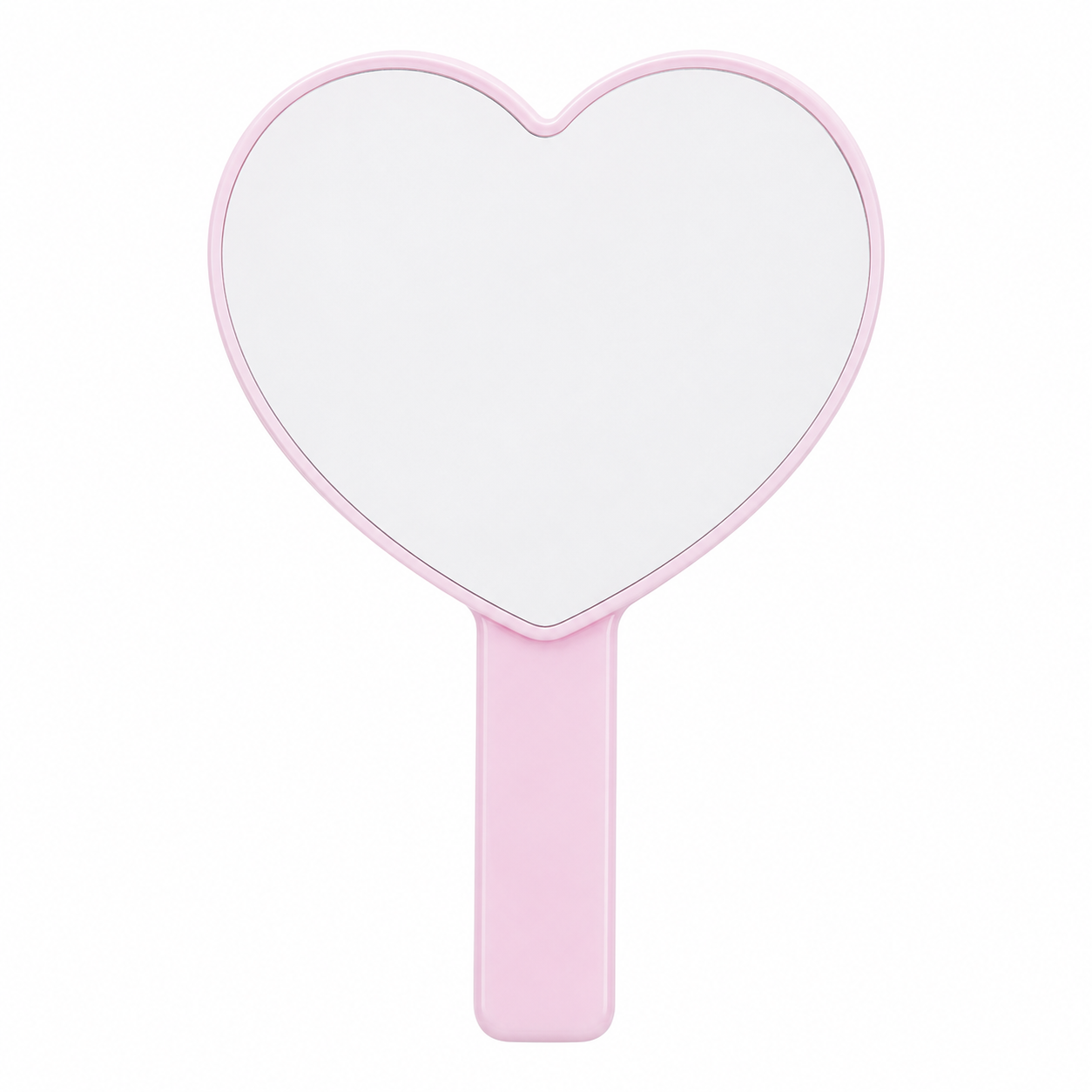Heart-Shaped Plastic Handheld Travel Mirror