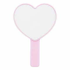 Heart-Shaped Plastic Handheld Travel Mirror