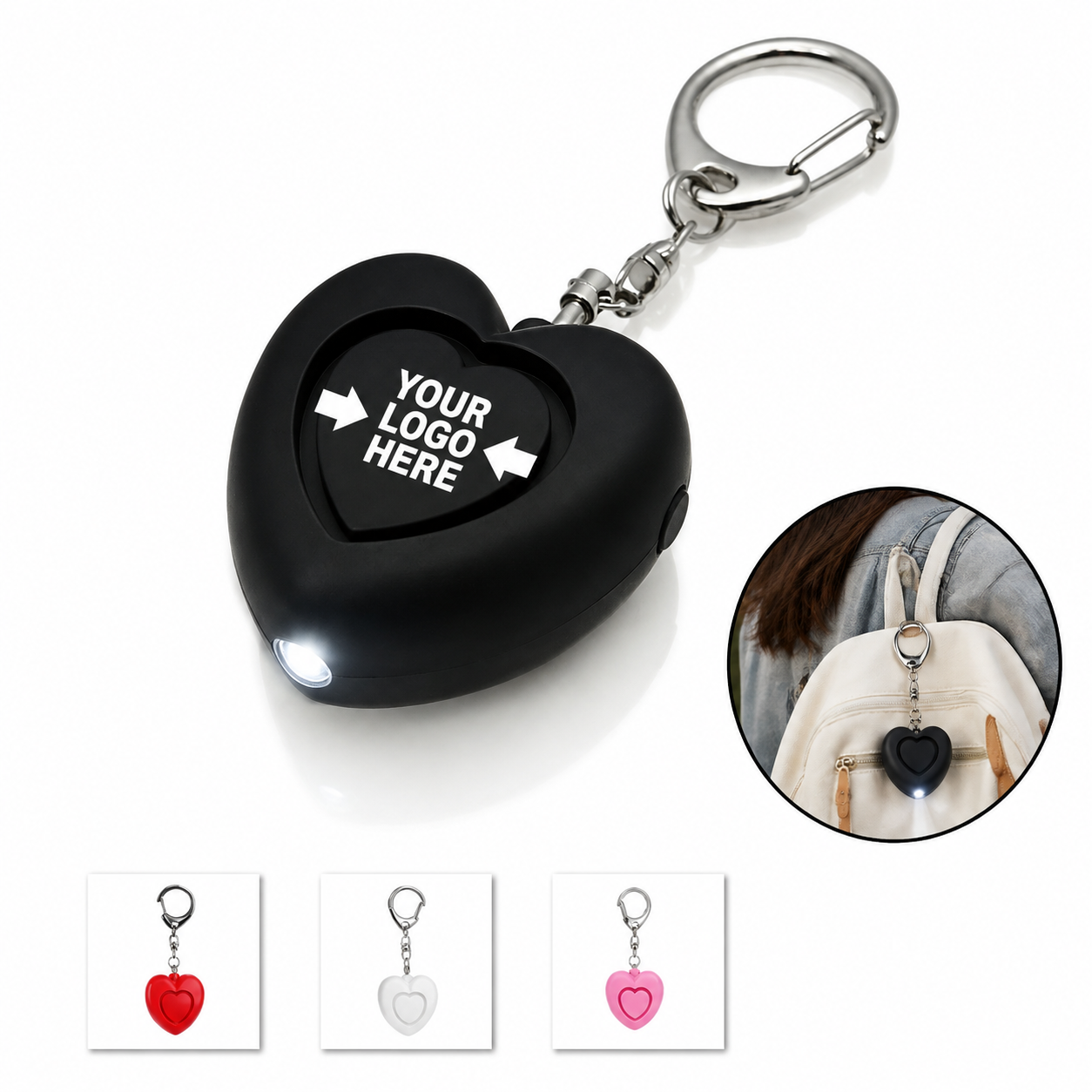 Heart Shape Portable Safety Alarm Keychain