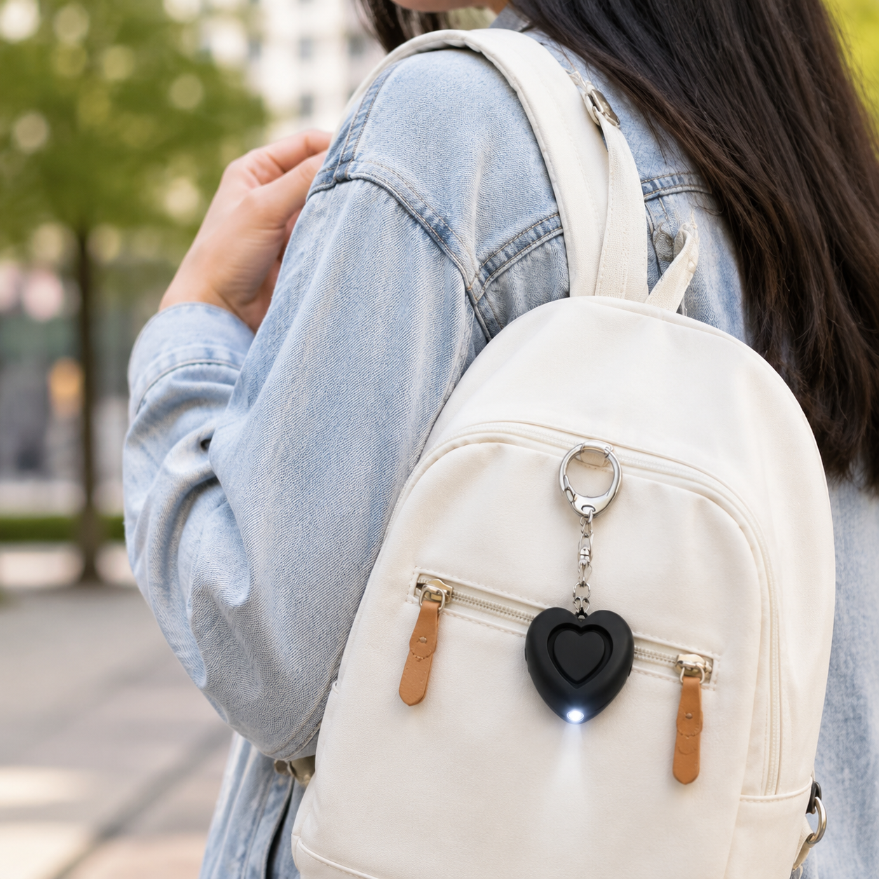 Heart Shape Portable Safety Alarm Keychain