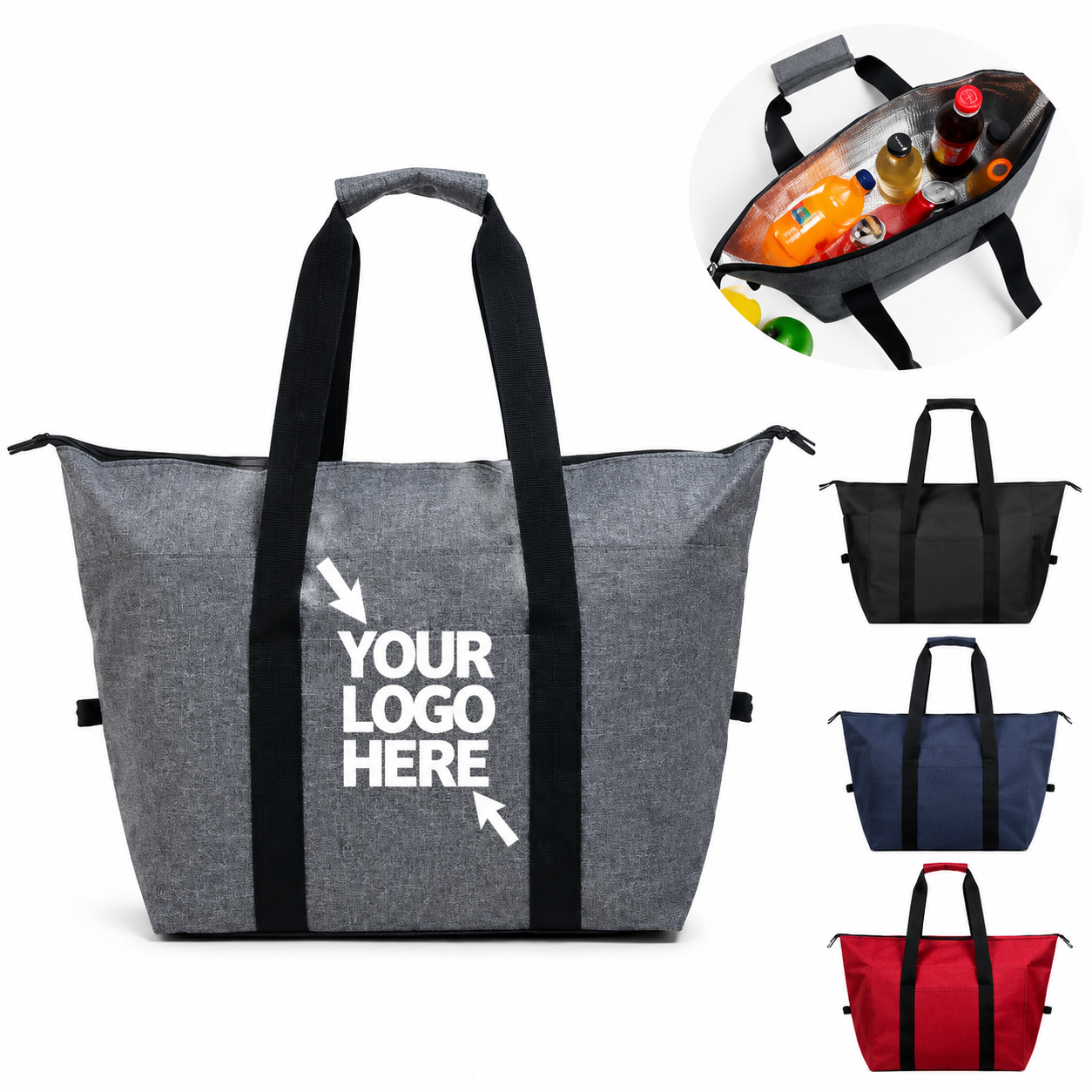 Large Capacity Insulated Lunch Cooler Tote Bag