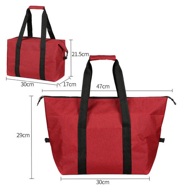 Large Capacity Insulated Lunch Cooler Tote Bag