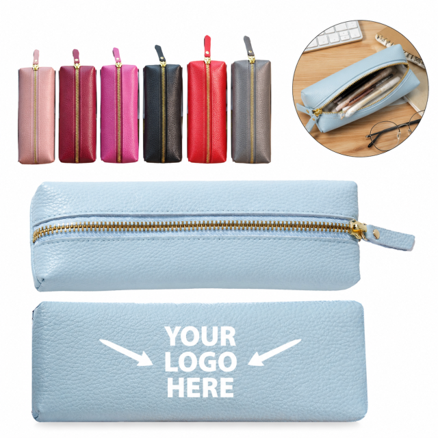 Litchi Grain Texture Leather Pencil Case