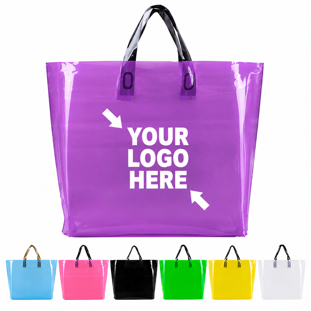 Loop Handle PE Plastic Shopping Tote Bag