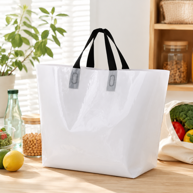 Loop Handle PE Plastic Shopping Tote Bag