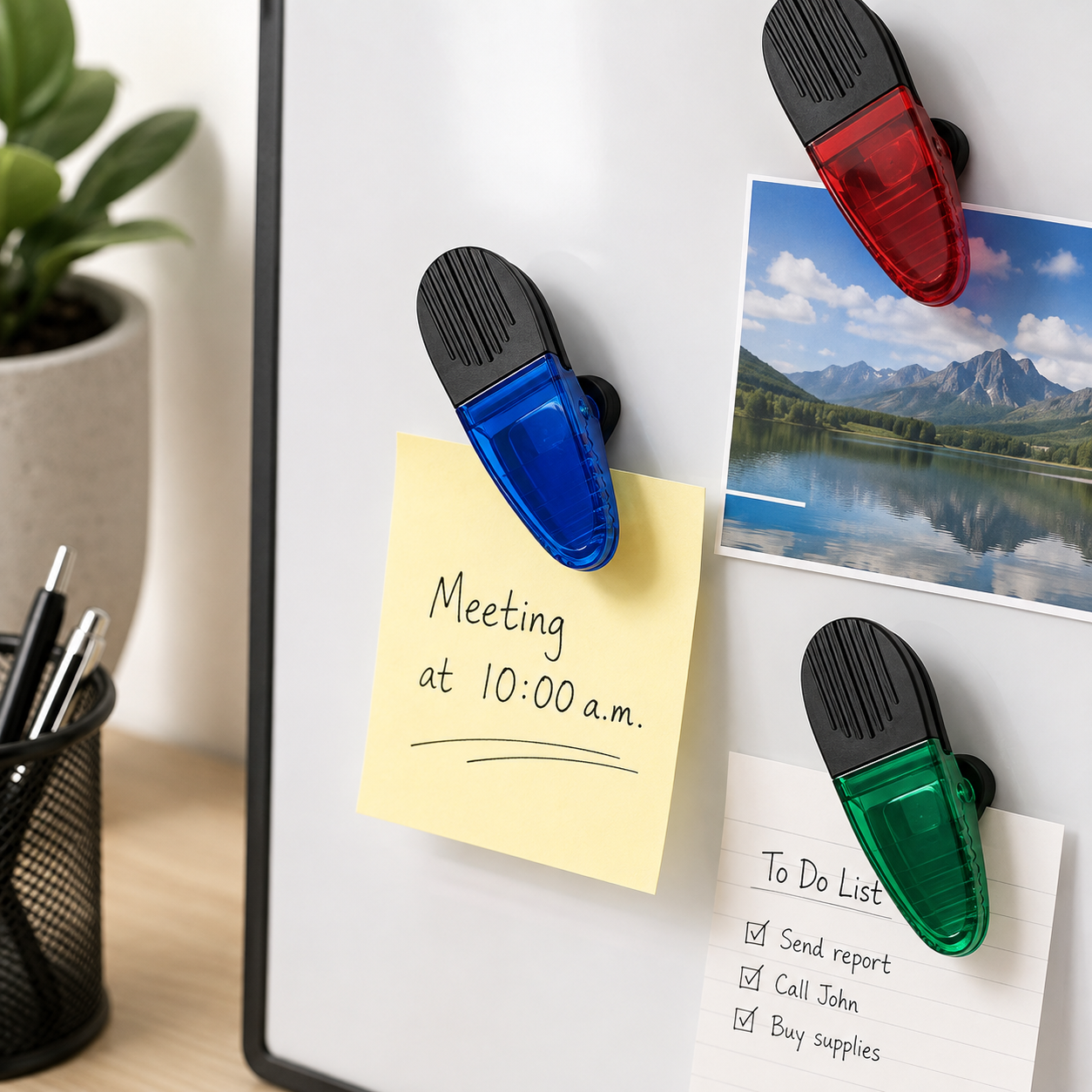 Magnetic Spring-Loaded Memo Clip
