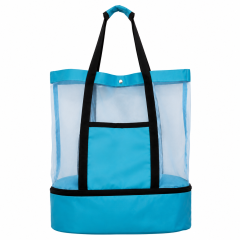 Mesh Sports Beach Tote Bag With Front Pocket