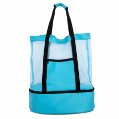 Mesh Sports Beach Tote Bag With Front Pocket