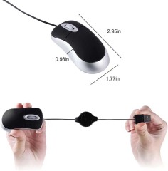 Mini USB Wired Retractable Mouse