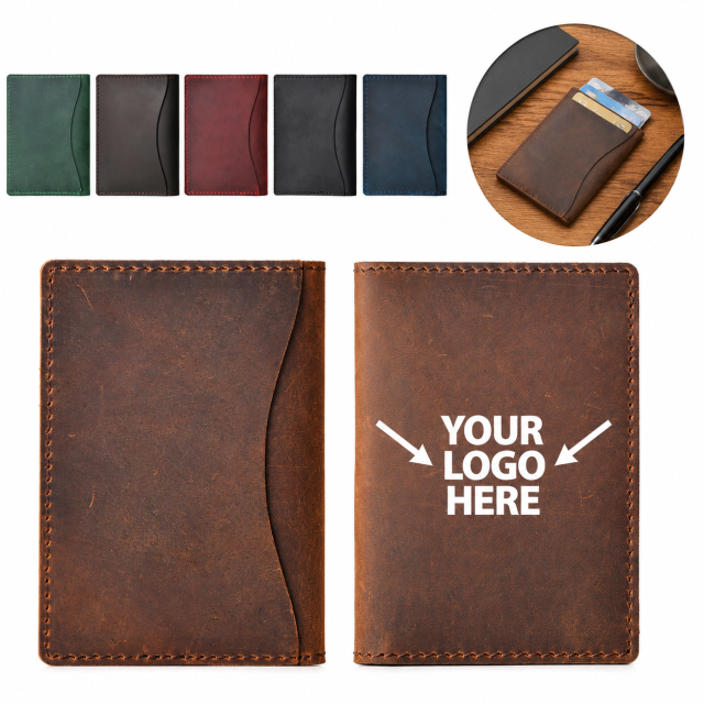 Minimalist Cowhide Leather Card Holder Wallet