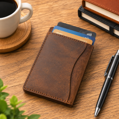 Minimalist Cowhide Leather Card Holder Wallet