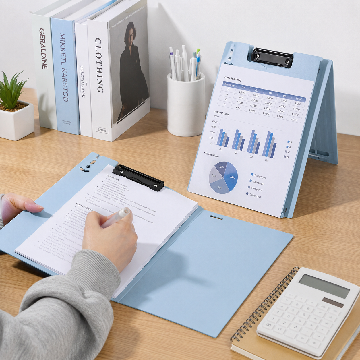 Multi-Angle Flip-Fold PP Presentation Folder With Pen Slot
