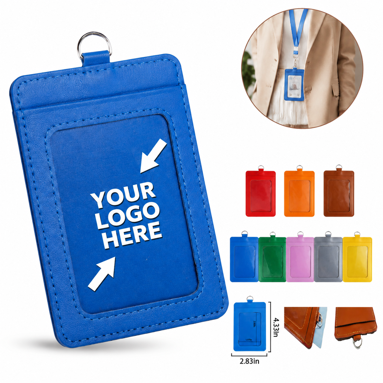 Multi Card PU Badge Holder
