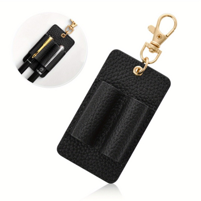 Multifunctional PU Leather Pen & Eyeglass Holder Keychain