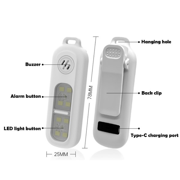 Multifunctional Rechargeable Safety Light Alarm Device
