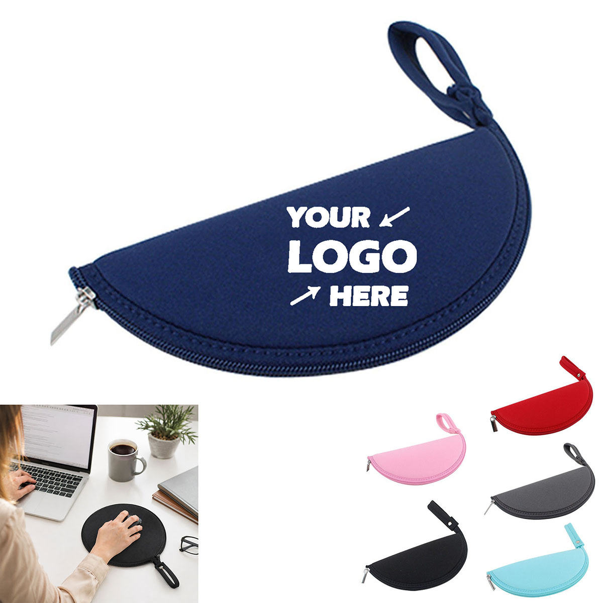 Neoprene Mouse Pad Organizer Case