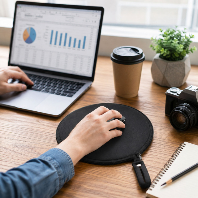 Neoprene Mouse Pad Organizer Case