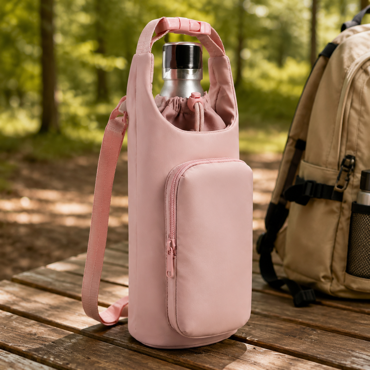 Oxford Cloth Insulated Water Bottle Carrier Bag