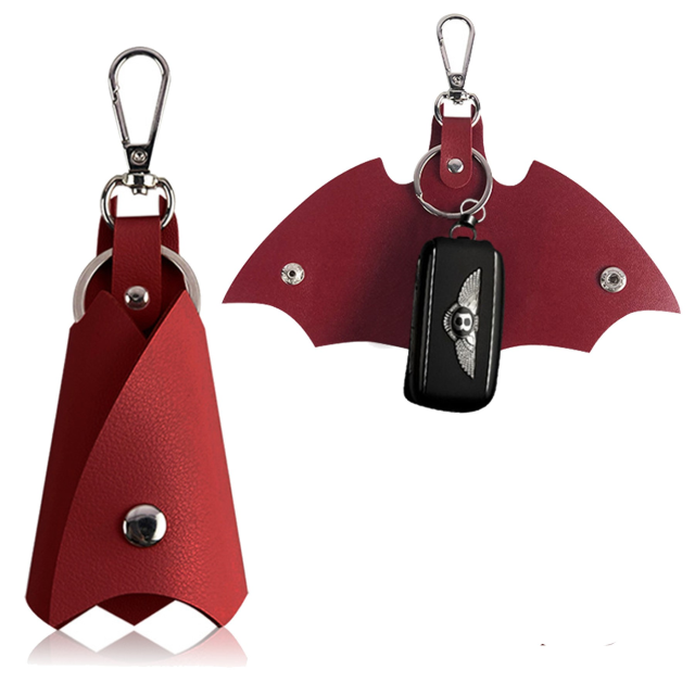 PU Leather Carabiner Keychain with Retractable Clip
