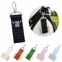 PU Leather Golf Tee Holder With Lobster Clasp