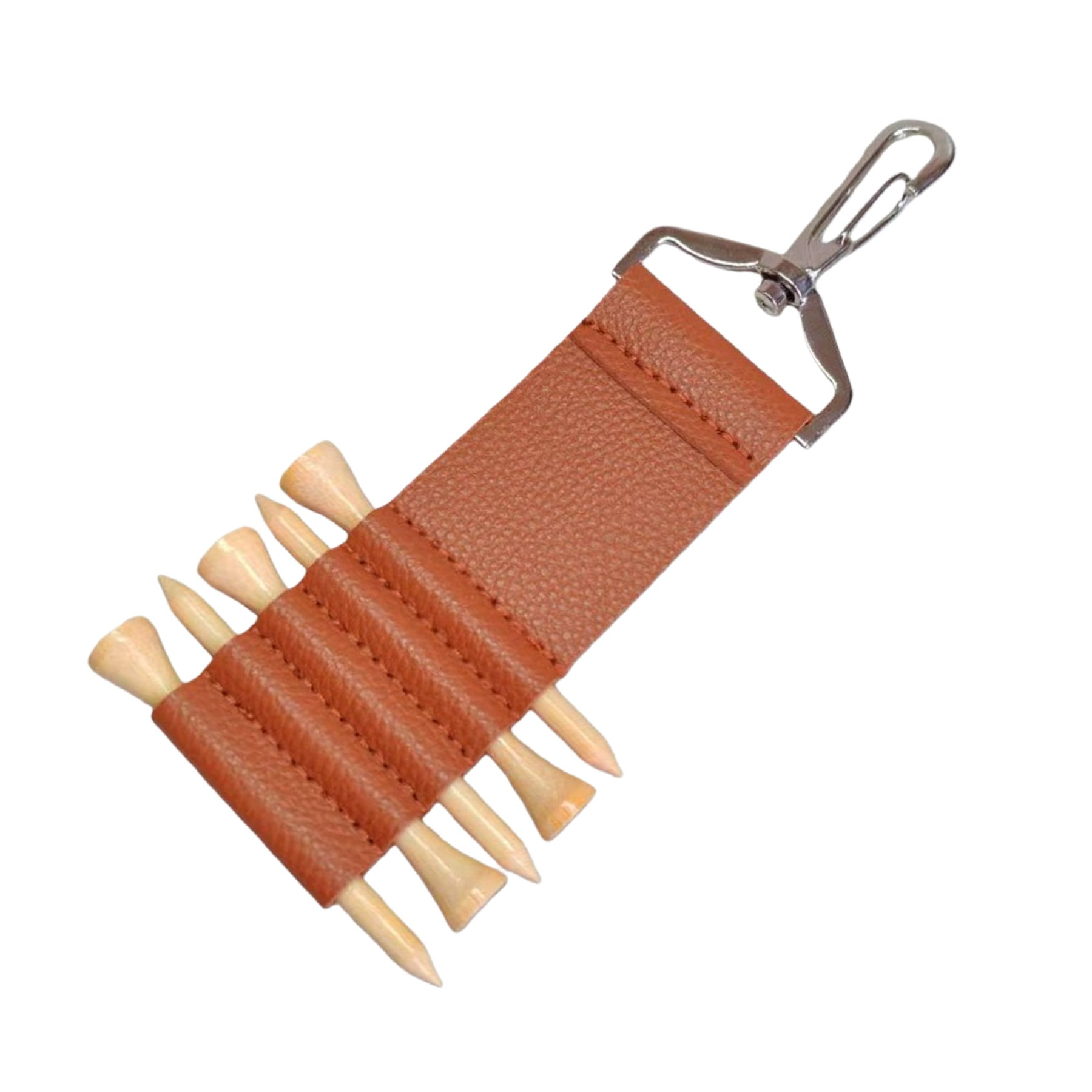 PU Leather Golf Tee Holder With Lobster Clasp