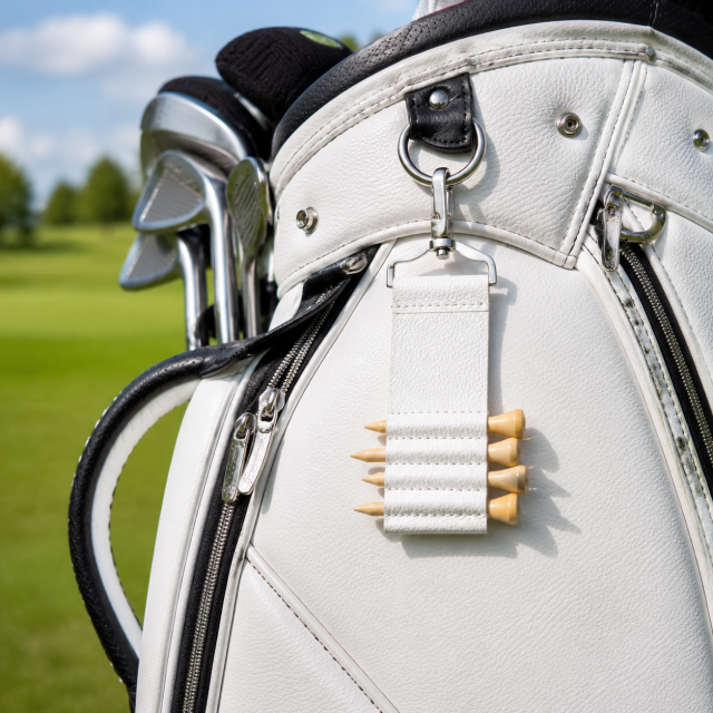 PU Leather Golf Tee Holder With Lobster Clasp