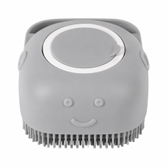 Pet Silicone Bath Brush with Shampoo Reservoir - Pet Grooming Tool