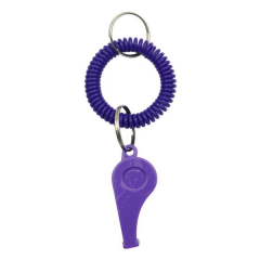 Plastic Coil Whistle Keychain With Metal Ring