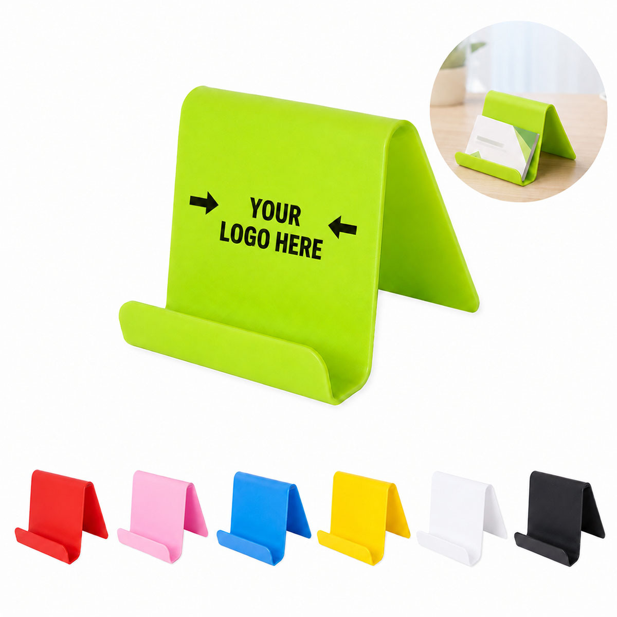 Plastic Desk Business Card & Phone Holder