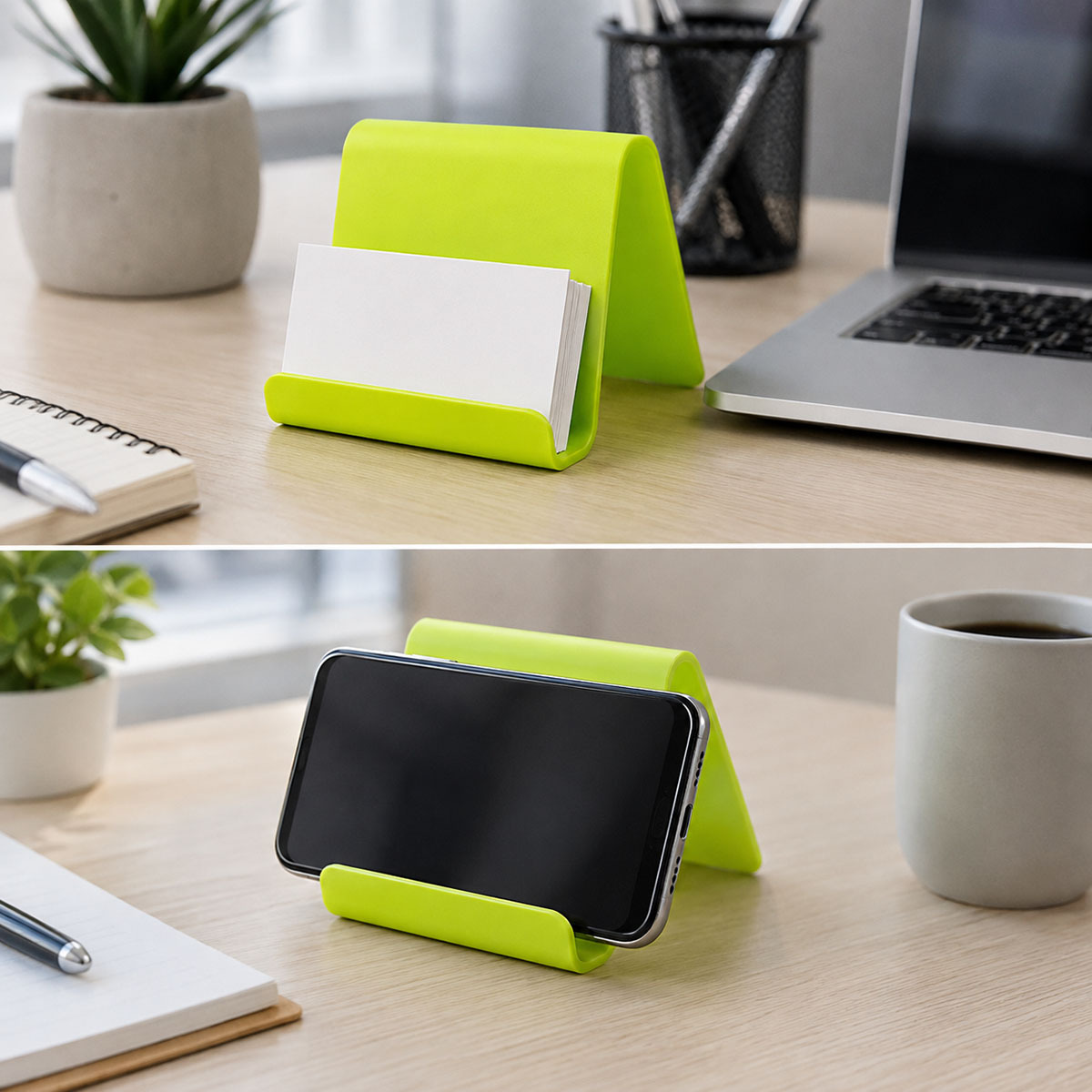 Plastic Desk Business Card & Phone Holder