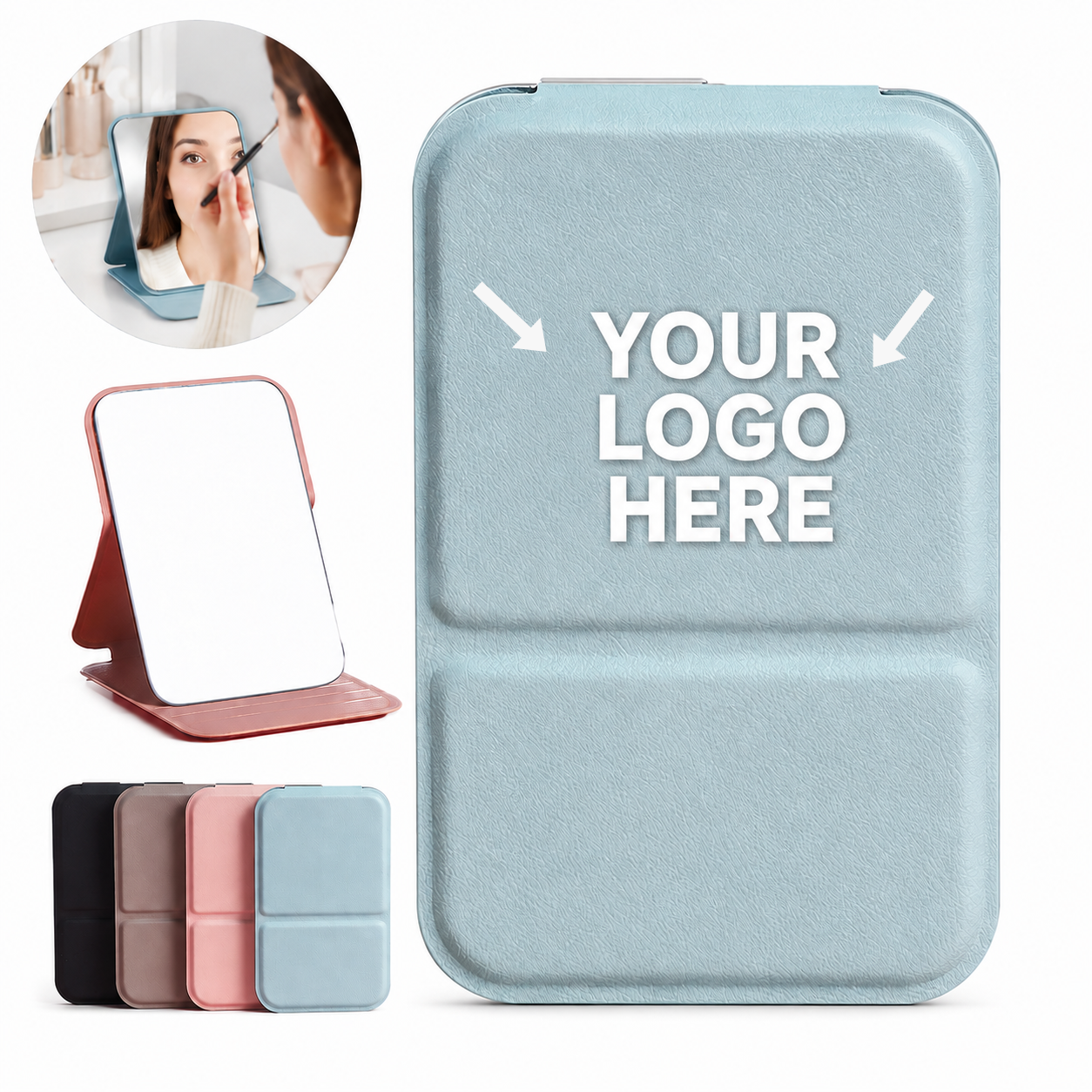Portable Folding Aluminum Makeup Mirror