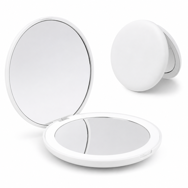 Portable LED Dual-Sided Makeup Mirror
