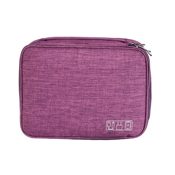 Portable Multi-Compartment Travel Electronics Organizer Bag