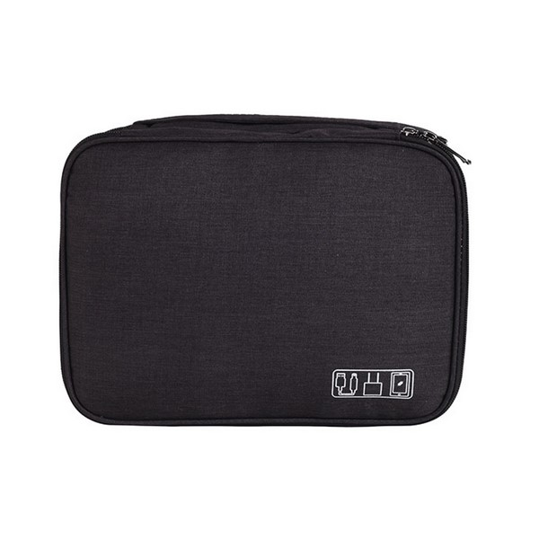Portable Multi-Compartment Travel Electronics Organizer Bag